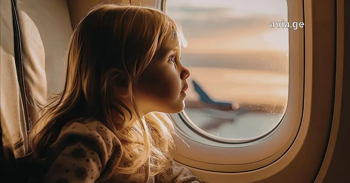 A young blonde girl looking intently out of an airplane window from her seat during a scenic flight.