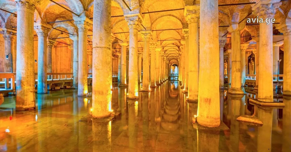 Basilica Cistern interior in Istanbul