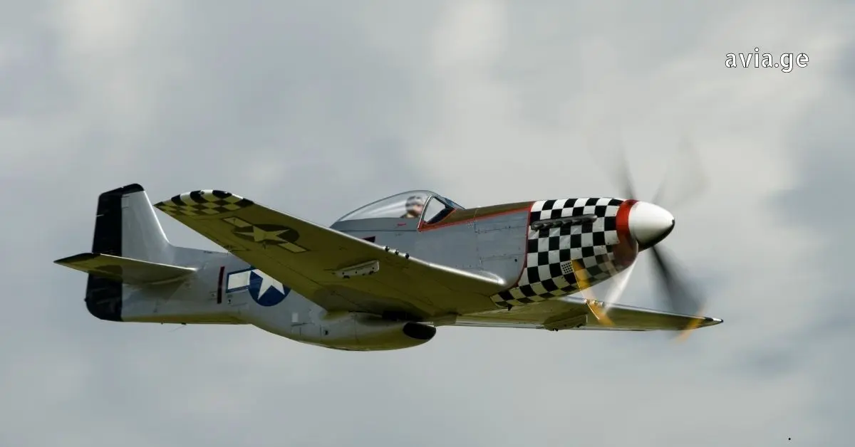 North American P-51 Mustang fighter aircraft in flight.