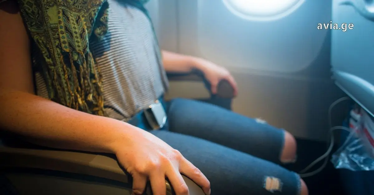 Passenger sitting on a plane