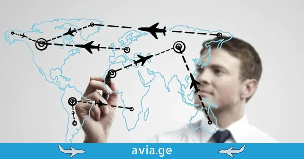 Air travel route map