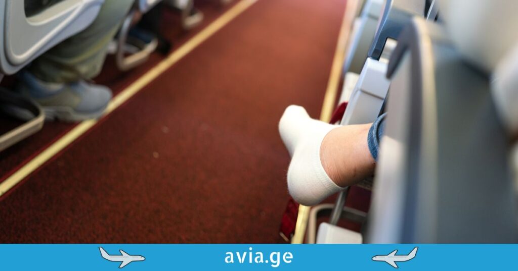 Tired passenger on a plane