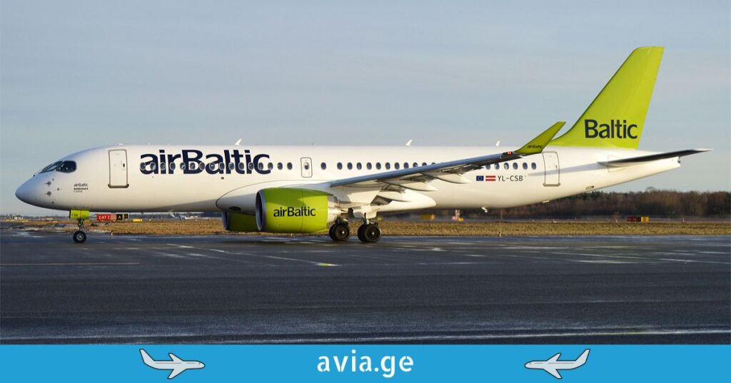 airBaltic aircraft on the runway