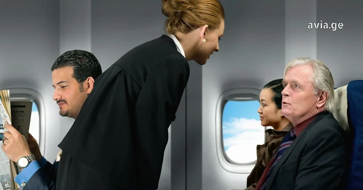 ბორტგამცილებელი და მგზავრები თვითმფრინავში