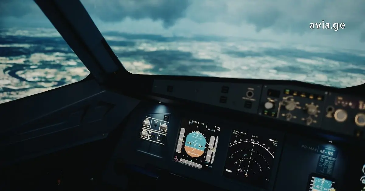 თვითმფრინავის კაბინა ღრუბლებში