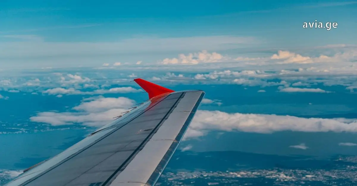 ხედი თვითმფრინავის ფანჯრიდან