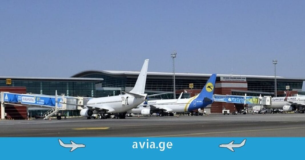 tbilisis aeroportis terminali da tvitmfrinavebi აეროპორტის ტერმინალი და ხომალდები